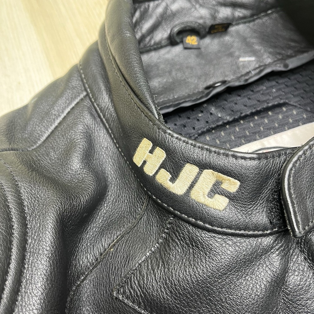 HJC leather Motor Cycle Jacket Cirotech Riding Gear Scotchlite 3M Size 42 - Picture 15 of 16